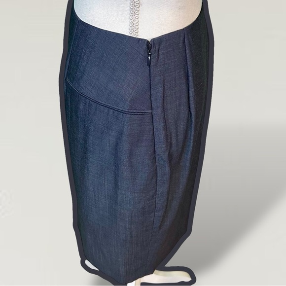 NWT Narciso Rodriguez Navy Blue Virgin Wool & Mohair Blend Pencil Skirt Size 8 - Picture 5 of 16